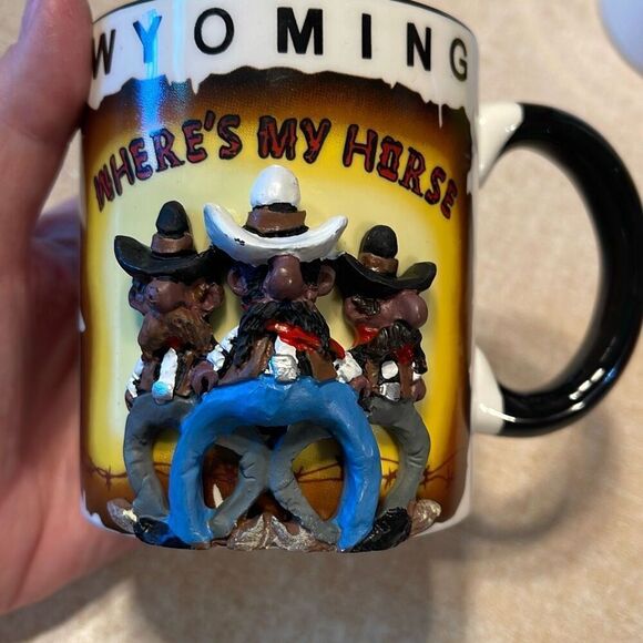 Vintage Wyoming 3D coffee mug. “Where’s my Horse?” - Picture 2 of 6